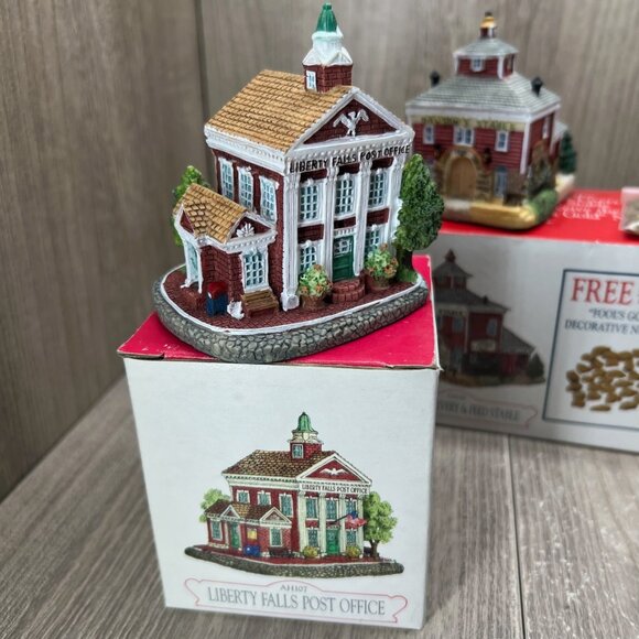 Liberty Falls Americana Collection 4-pc Miniature Village Buildings Vintage 1990 - Picture 7 of 11